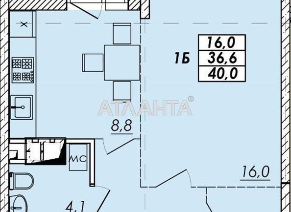 1-кімнатна квартира за адресою вул. Прохорівська (площа 40 м²) - Atlanta.ua - фото 4