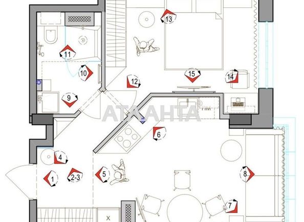1-room apartment apartment by the address st. 1 maya (area 39,3 m2) - Atlanta.ua - photo 3