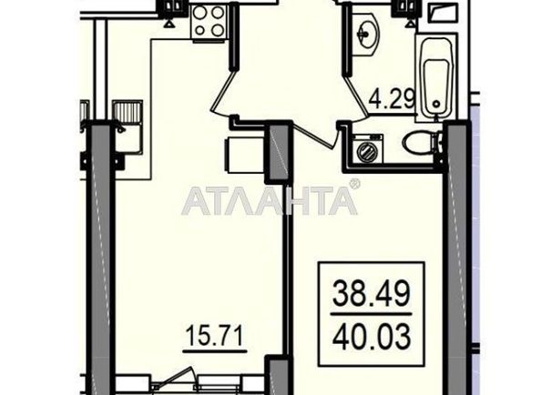 1-комнатная квартира по адресу ул. Дача ковалевского (площадь 40 м²) - Atlanta.ua - фото 3