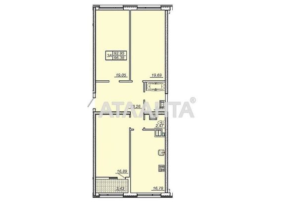 3-комнатная квартира по адресу ул. Сахарова (площадь 97,2 м²) - Atlanta.ua