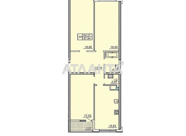 3-комнатная квартира по адресу ул. Сахарова (площадь 99,6 м²) - Atlanta.ua