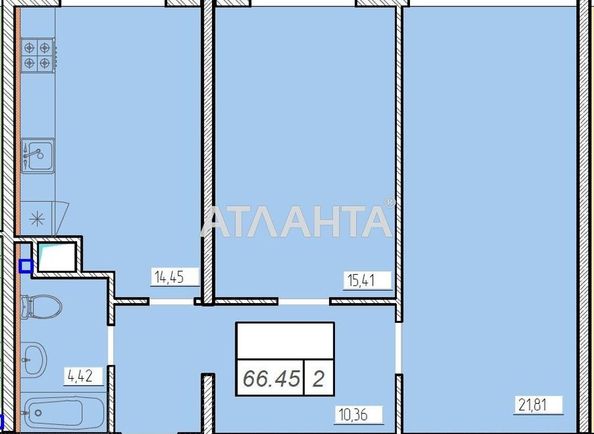 2-rooms apartment apartment by the address st. Zhemchuzhnaya (area 65,5 m²) - Atlanta.ua