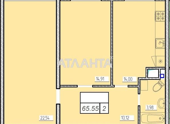 2-кімнатна квартира за адресою вул. Перлинна (площа 65,2 м²) - Atlanta.ua - фото 3