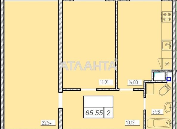 2-rooms apartment apartment by the address st. Zhemchuzhnaya (area 65,1 m²) - Atlanta.ua - photo 3