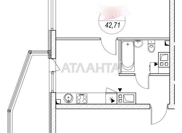 1-room apartment apartment by the address st. Srednefontanskaya (area 44,6 m²) - Atlanta.ua - photo 2