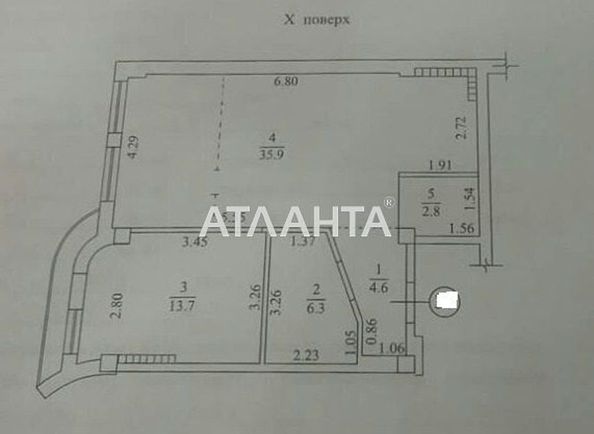 2-rooms apartment apartment by the address st. Panteleymonovskaya Chizhikova (area 45,1 m2) - Atlanta.ua - photo 15