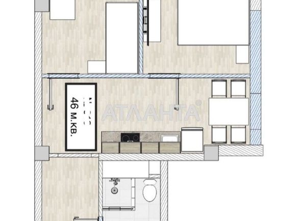 2-rooms apartment apartment by the address st. Tsvetaeva gen (area 46 m²) - Atlanta.ua - photo 15