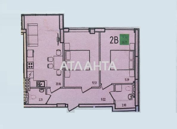2-комнатная квартира по адресу ул. Марсельская (площадь 56,1 м2) - Atlanta.ua - фото 9
