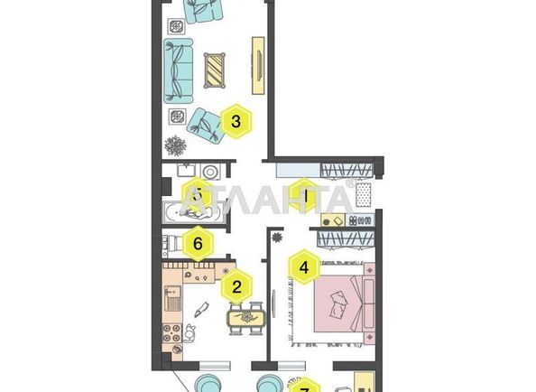 2-rooms apartment apartment by the address st. Vokzalnyy per (area 61 m²) - Atlanta.ua - photo 4