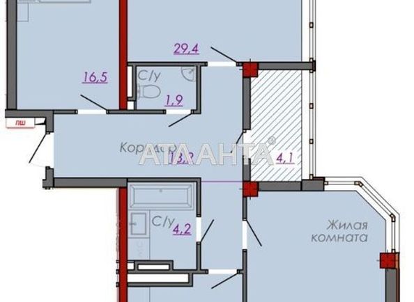 3-комнатная квартира по адресу Компасный пер. (площадь 116,5 м2) - Atlanta.ua
