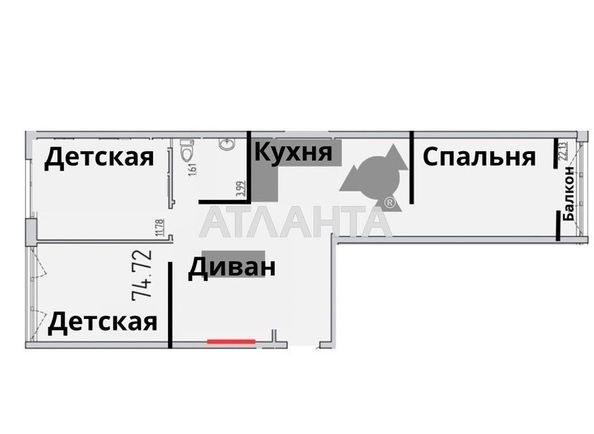 3-rooms apartment apartment by the address st. Zhemchuzhnaya (area 75,0 m2) - Atlanta.ua - photo 27