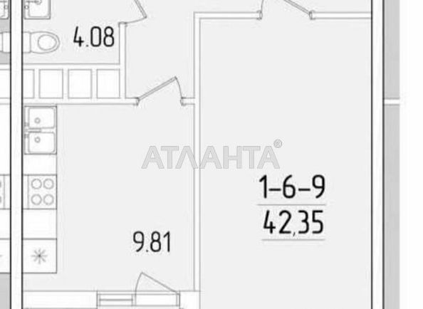 1-кімнатна квартира за адресою вул. Краснова (площа 42,4 м²) - Atlanta.ua - фото 2