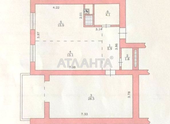 2-кімнатна квартира за адресою вул. Чехова (площа 74,9 м2) - Atlanta.ua - фото 2
