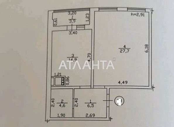 1-room apartment apartment by the address st. Mikhaylovskaya Industrialnaya (area 57,6 m2) - Atlanta.ua - photo 2