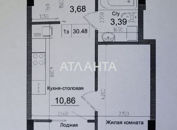 1-комнатная квартира по адресу 7 км овидиопольской дор. (площадь 30,4 м²) - Atlanta.ua - фото 4