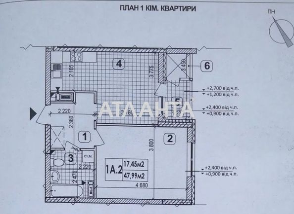 1-комнатная квартира по адресу ул. Ивана Выговского (площадь 48,0 м2) - Atlanta.ua - фото 3