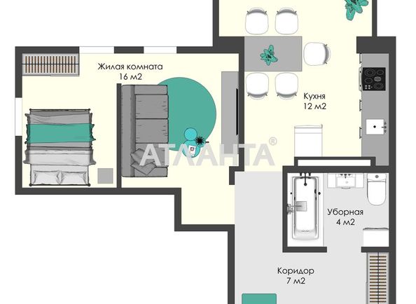 1-room apartment apartment by the address st. Bocharova gen (area 39,0 m2) - Atlanta.ua - photo 6