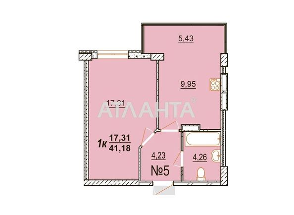 1-room apartment apartment by the address st. Bocharova gen (area 42,4 m2) - Atlanta.ua - photo 3