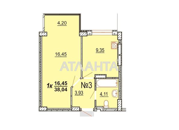 1-room apartment apartment by the address st. Bocharova gen (area 38,9 m2) - Atlanta.ua - photo 2