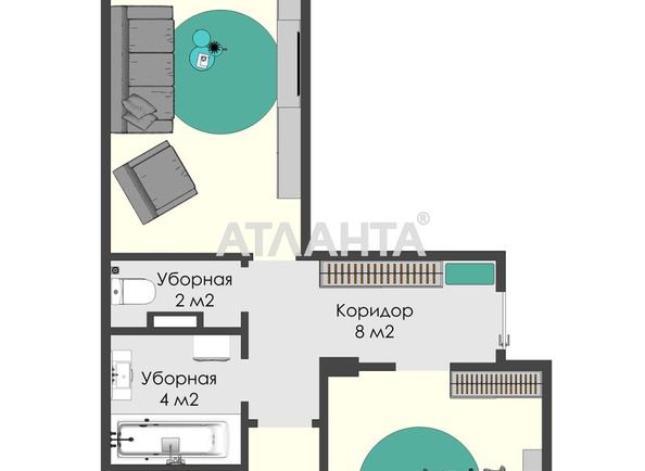 2-комнатная квартира по адресу ул. Бочарова ген. (площадь 65,6 м2) - Atlanta.ua - фото 9