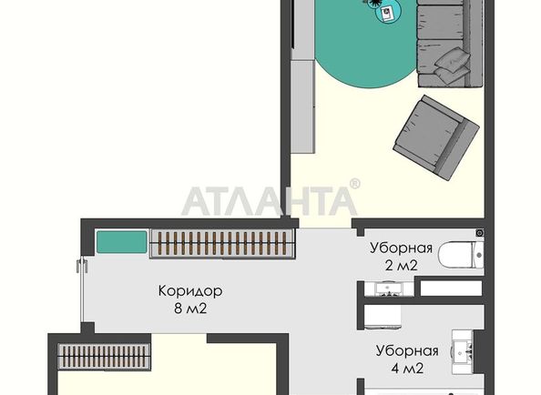 2-комнатная квартира по адресу ул. Бочарова ген. (площадь 66,3 м2) - Atlanta.ua - фото 2