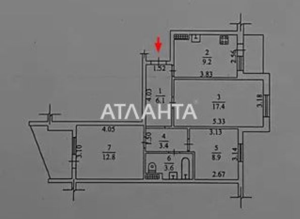 3-кімнатна квартира за адресою вул. Балківська (площа 65,0 м2) - Atlanta.ua - фото 12