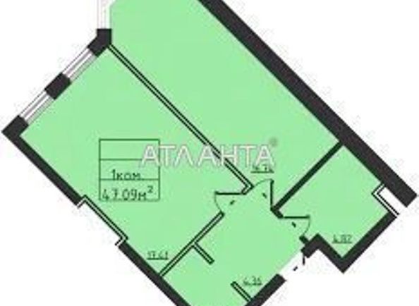 1-комнатная квартира по адресу ул. Дача ковалевского (площадь 47,1 м2) - Atlanta.ua - фото 2
