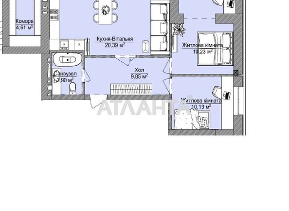 2-комнатная квартира по адресу Днепропетр. Дор. (площадь 72,5 м²) - Atlanta.ua - фото 7
