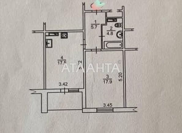 1-room apartment apartment by the address st. Prospekt Glushkova (area 48,4 m2) - Atlanta.ua - photo 16