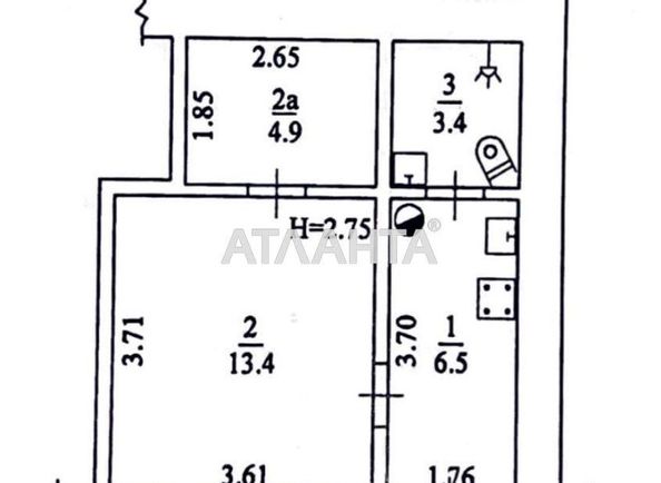 2-rooms apartment apartment by the address st. Kolontaevskaya Dzerzhinskogo (area 28,0 m2) - Atlanta.ua - photo 9