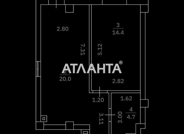 1-кімнатна квартира за адресою вул. Литвака Бориса (площа 47,6 м2) - Atlanta.ua - фото 2
