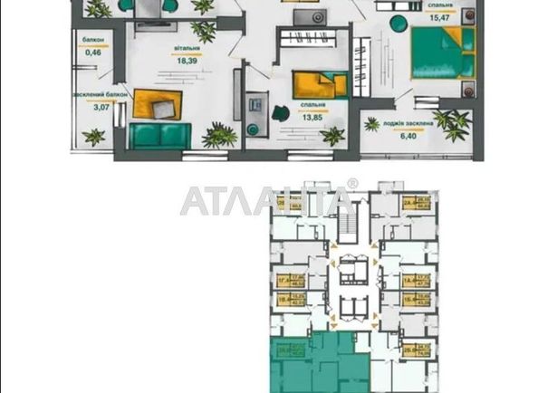 3-rooms apartment apartment by the address st. Ivana Vygovskogo (area 96,7 m2) - Atlanta.ua - photo 12