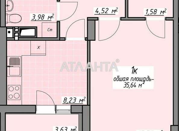 1-room apartment apartment by the address st. Vorobeva ak (area 35,6 m2) - Atlanta.ua - photo 11
