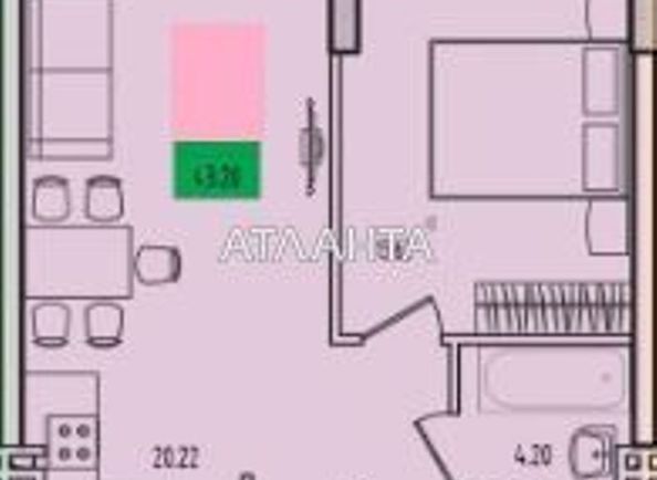 1-кімнатна квартира за адресою вул. Марсельська (площа 43,5 м²) - Atlanta.ua - фото 2