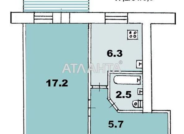 1-кімнатна квартира за адресою вул. Святослава Ріхтера (площа 32,0 м2) - Atlanta.ua - фото 9