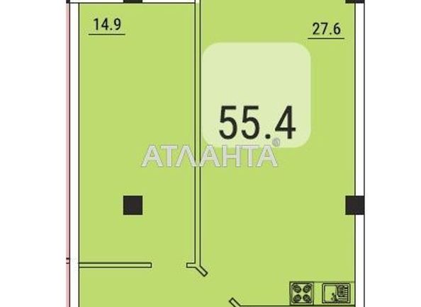 1-комнатная квартира по адресу ул. Львовская (площадь 54,4 м2) - Atlanta.ua - фото 4