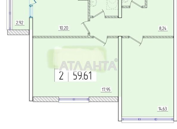2-комнатная квартира по адресу ул. Жемчужная (площадь 59,6 м²) - Atlanta.ua