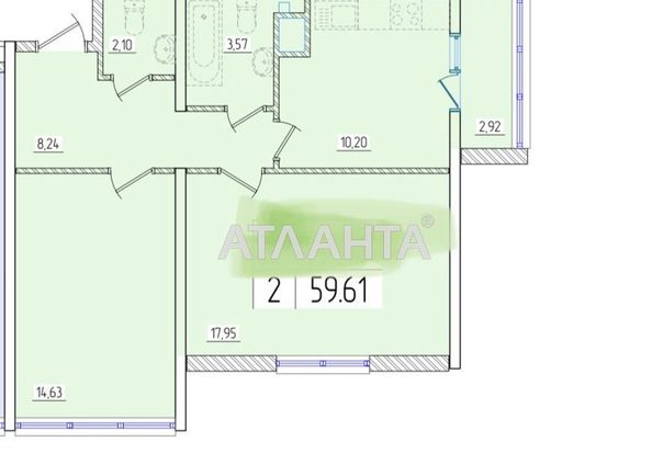 2-rooms apartment apartment by the address st. Zhemchuzhnaya (area 58,8 m²) - Atlanta.ua - photo 4