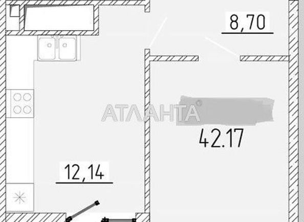 1-комнатная квартира по адресу ул. Краснова (площадь 42,2 м²) - Atlanta.ua - фото 4