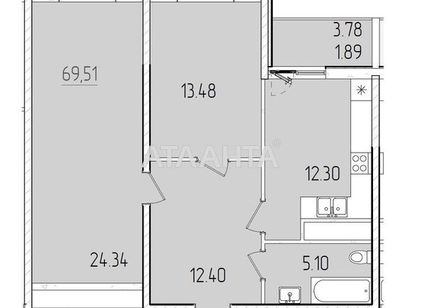2-кімнатна квартира за адресою вул. Краснова (площа 69,5 м²) - Atlanta.ua - фото 3