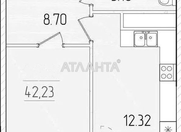 1-комнатная квартира по адресу ул. Краснова (площадь 42,2 м²) - Atlanta.ua - фото 2