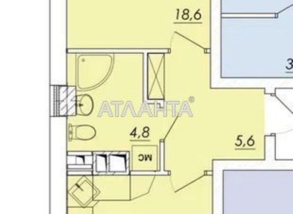 1-комнатная квартира по адресу Овидиопольская дор. (площадь 43,2 м2) - Atlanta.ua - фото 2