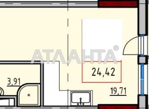 1-кімнатна квартира за адресою вул. Приморська (площа 25,9 м2) - Atlanta.ua - фото 5