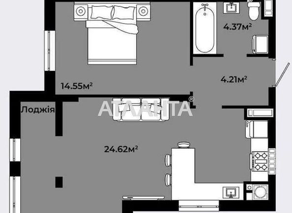 1-room apartment apartment by the address st. Roksolyani (area 52,8 m2) - Atlanta.ua - photo 9