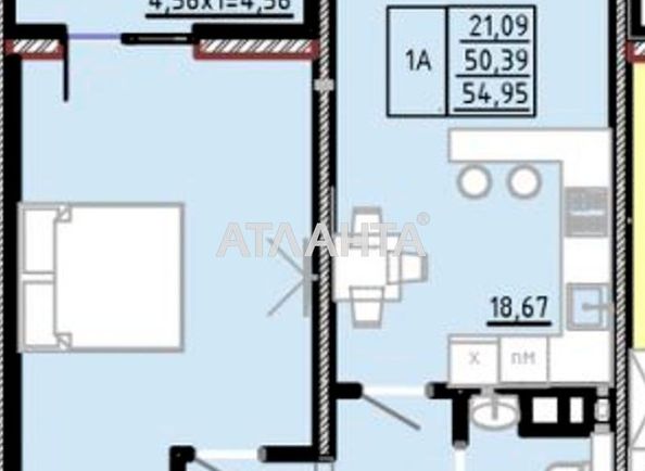 1-кімнатна квартира за адресою вул. Франка Івана (площа 55,0 м²) - Atlanta.ua - фото 2