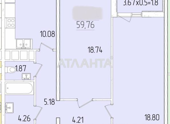 2-комнатная квартира по адресу ул. Краснова (площадь 59,8 м²) - Atlanta.ua