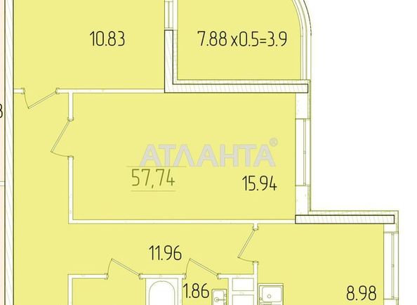 2-комнатная квартира по адресу ул. Краснова (площадь 57,7 м²) - Atlanta.ua - фото 5
