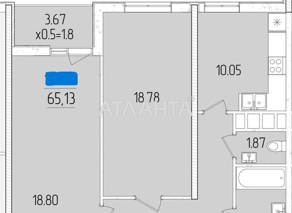 2-комнатная квартира по адресу ул. Краснова (площадь 65 м²) - Atlanta.ua