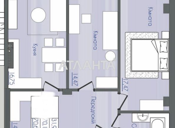 2-rooms apartment apartment by the address st. Fontanskaya dor Perekopskoy Divizii (area 70,7 m2) - Atlanta.ua - photo 8