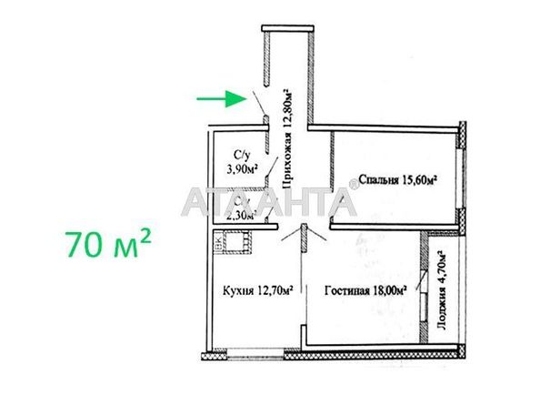 2-rooms apartment apartment by the address st. Tolbukhina (area 70,0 m2) - Atlanta.ua - photo 2